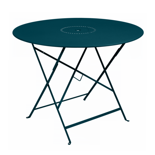 Floreal Folding Garden Table Round 96cm By Fermob in Acapulco Blue
