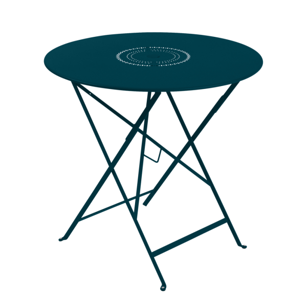 Floreal Folding Garden Table Round 77cm By Fermob in Acapulco Blue