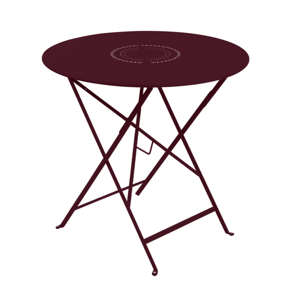 Floreal Folding Garden Table Round 77cm By Fermob in Black Cherry