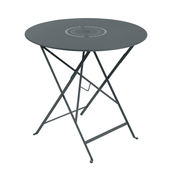 Floreal Folding Garden Table Round 77cm By Fermob in Storm Grey
