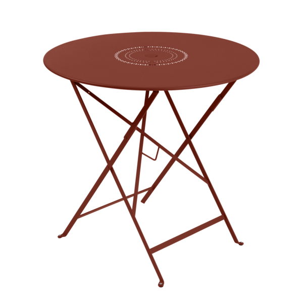 Floreal Folding Garden Table Round 77cm By Fermob in Red Ochre