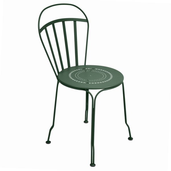 Louvre Outdoor Metal Dining Chair By Fermob in Cedar Green