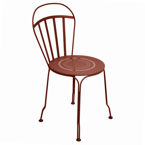 Louvre Outdoor Metal Dining Chair By Fermob in Red Ochre