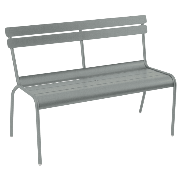 Luxembourg Outdoor Bench with Back By Fermob in Lapilli Grey