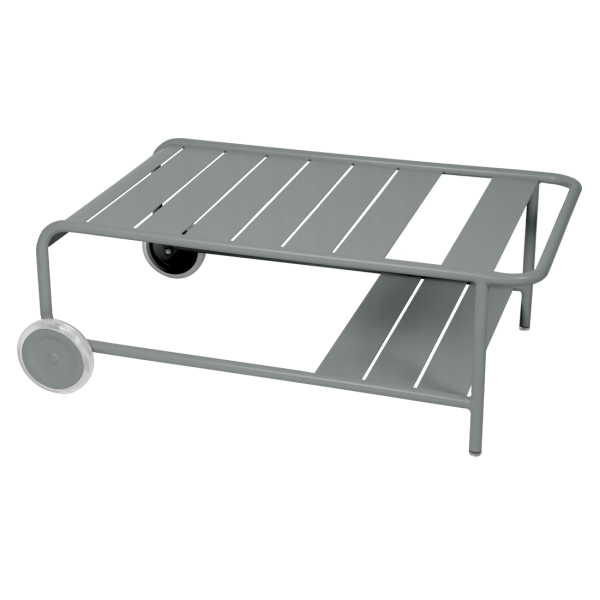 Luxembourg Outdoor Low Table with Wheels By Fermob in Lapilli Grey