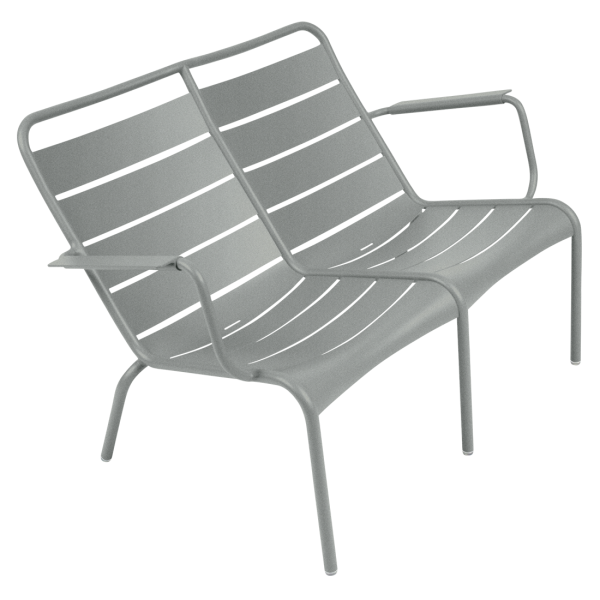 Luxembourg Outdoor Low Armchair Duo By Fermob in Lapilli Grey