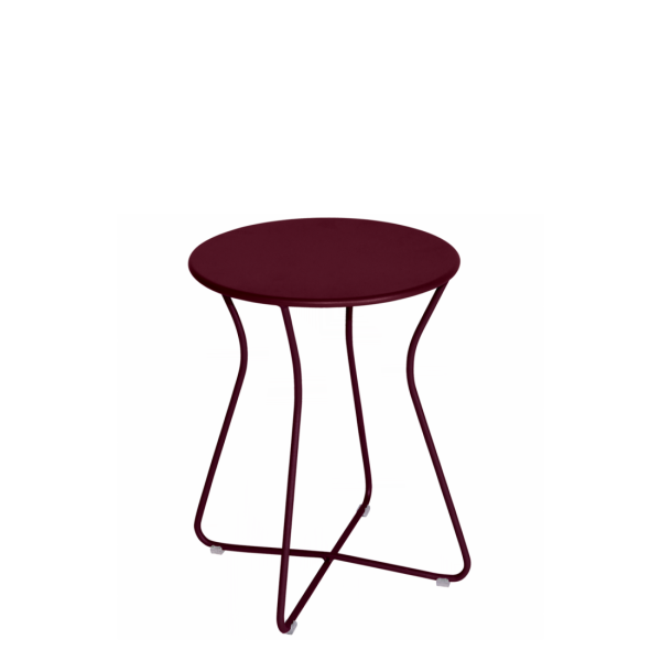 Cocotte Outdoor Metal Low Stool 45cm By Fermob in Black Cherry
