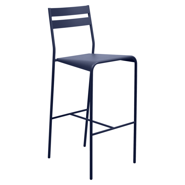 Facto Outdoor Bar Stool By Fermob in Deep Blue