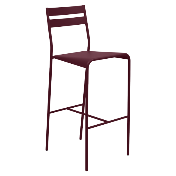 Facto Outdoor Bar Stool By Fermob in Black Cherry