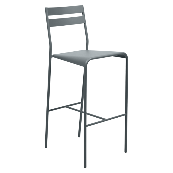 Facto Outdoor Bar Stool By Fermob in Storm Grey