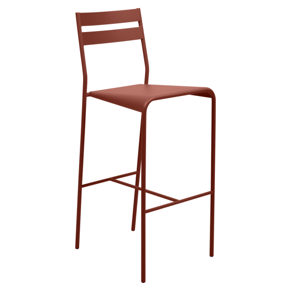Facto Outdoor Bar Stool By Fermob in Red Ochre