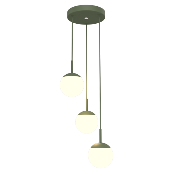Mooon! Triple Pendant Lights Dia By Fermob in Cactus