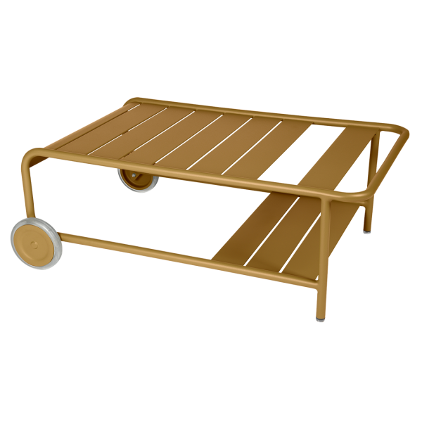 Luxembourg Outdoor Low Table with Wheels By Fermob in Gingerbread