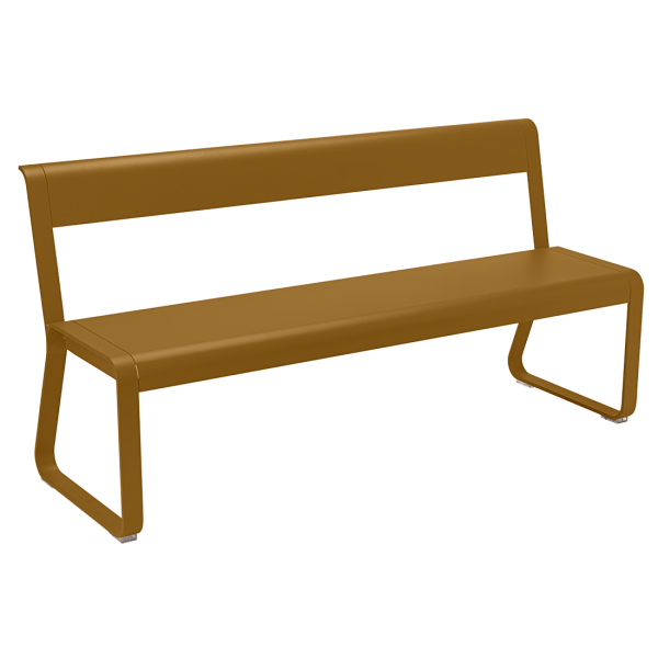 Bellevie Outdoor Dining Bench with Back By Fermob in Gingerbread
