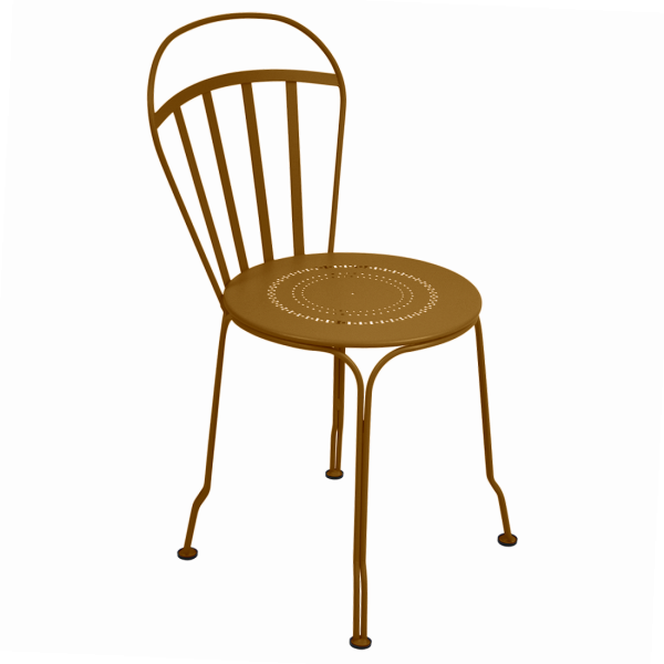 Louvre Outdoor Metal Dining Chair By Fermob in Gingerbread