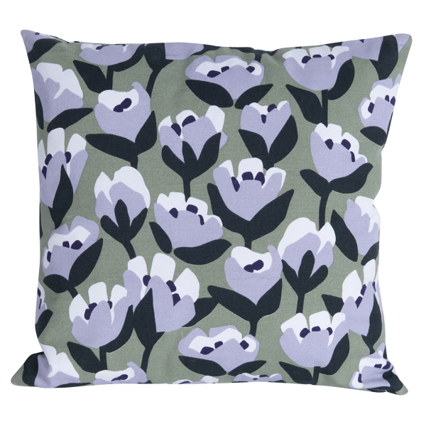Bouquet Sauvage Tulipe Outdoor Cushion 44 x 44cm By Fermob in Marshmallow