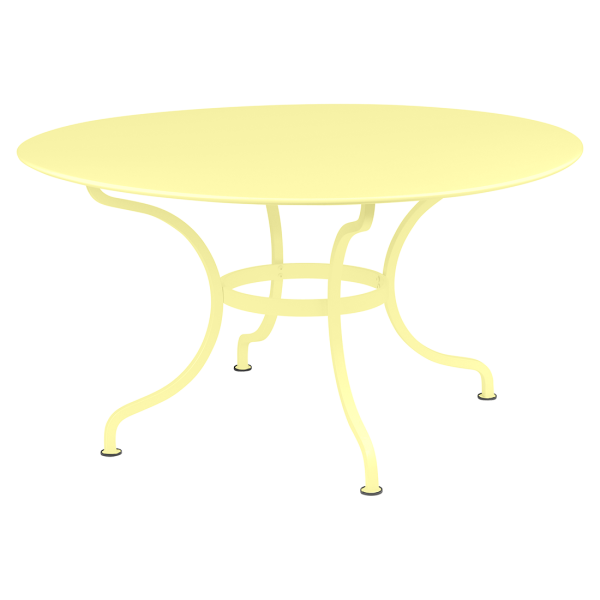 Romane Outdoor Dining Table Round 137cm By Fermob in Frosted Lemon