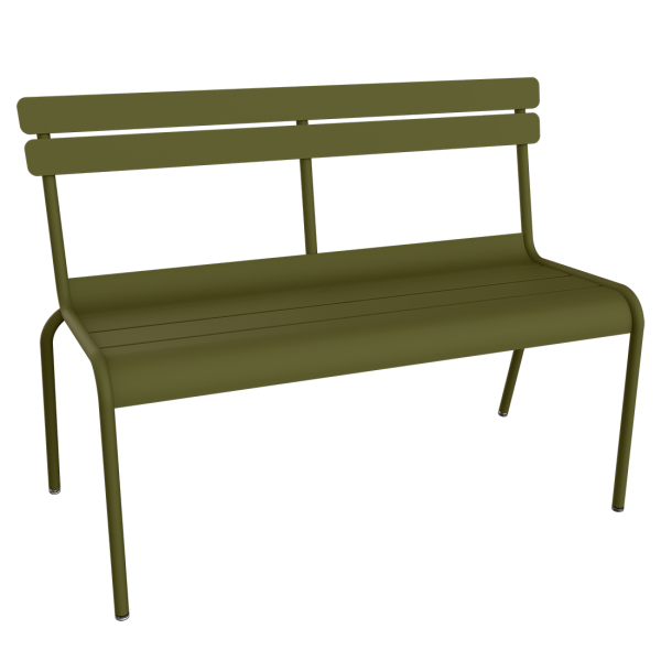 Luxembourg Outdoor Bench with Back By Fermob in Pesto