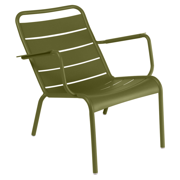 Luxembourg Outdoor Low Armchair By Fermob in Pesto