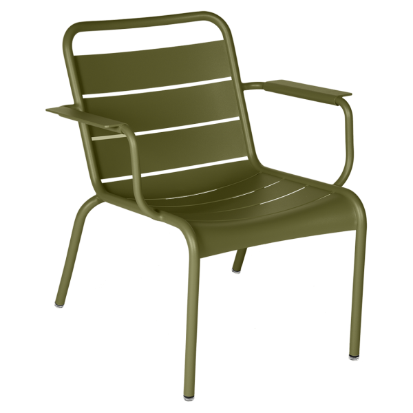 Luxembourg Outdoor Lounge Armchair By Fermob in Pesto