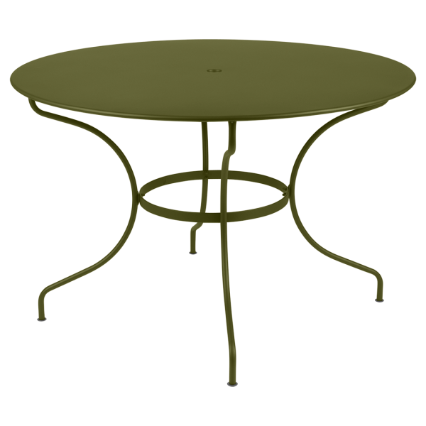 Opera+ Round Outdoor Dining Table 117cm By Fermob in Pesto