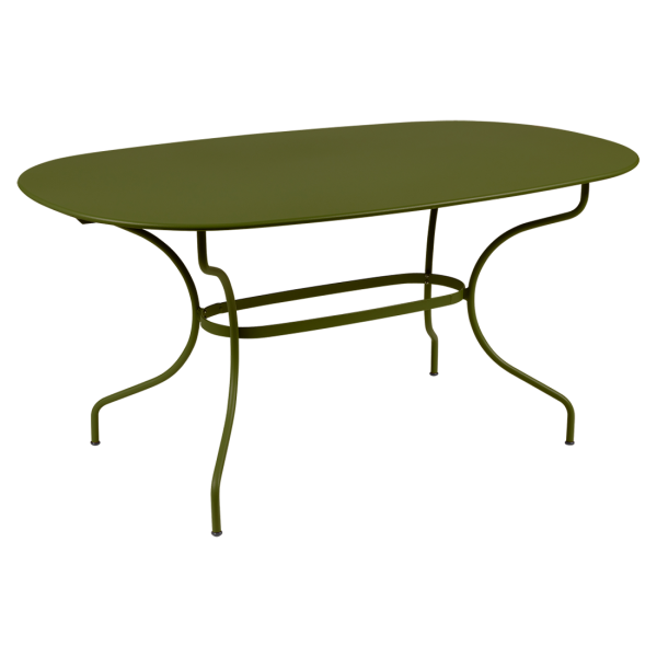 Opera+ Oval Outdoor Dining Table 160cm x 90cm By Fermob in Pesto