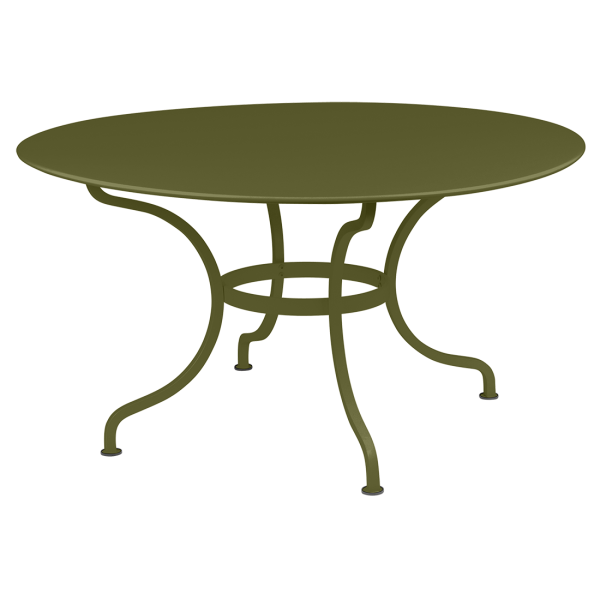 Romane Outdoor Dining Table Round 137cm By Fermob in Pesto