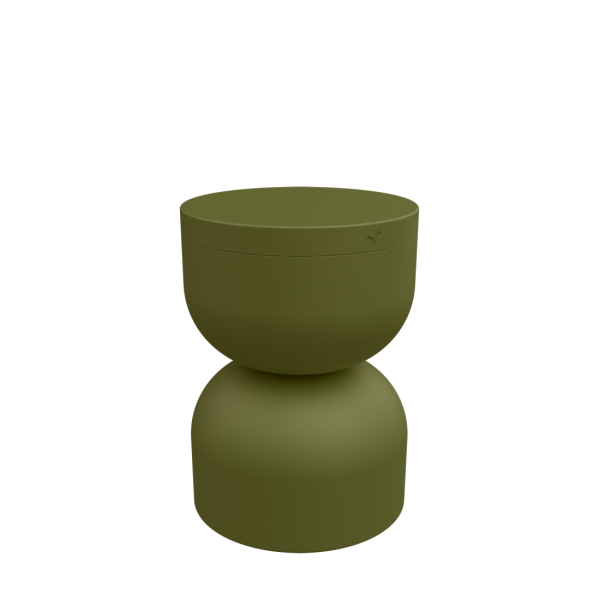 Piapolo Outdoor Stool With Storage By Fermob in Pesto