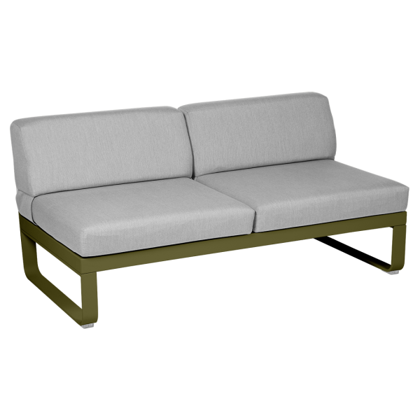 Bellevie Outdoor Modular 2 Seater Central Module By Fermob in Pesto