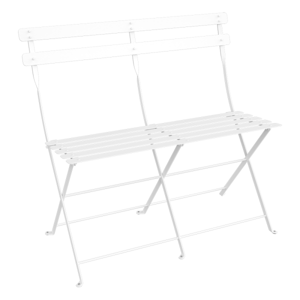 Bistro Two Seater Folding Bench By Fermob in Cotton White