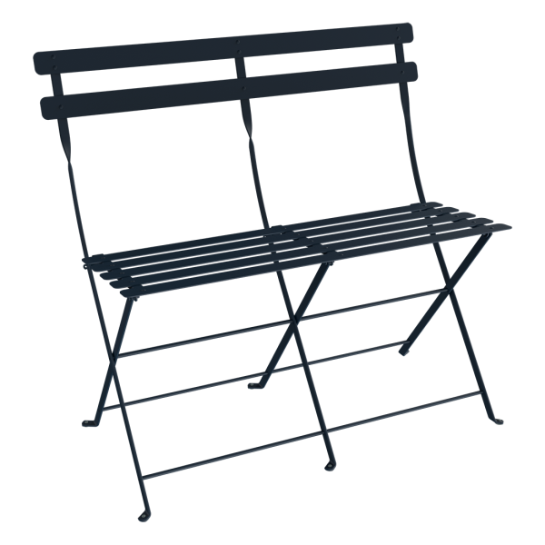 Bistro Two Seater Folding Bench By Fermob in Deep Blue