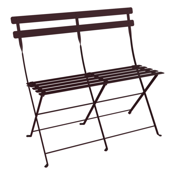 Bistro Two Seater Folding Bench By Fermob in Black Cherry