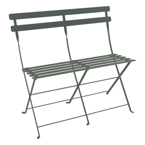 Bistro Two Seater Folding Bench By Fermob in Storm Grey