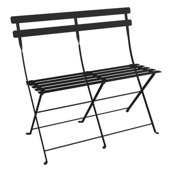 Bistro Two Seater Folding Bench By Fermob in Liquorice