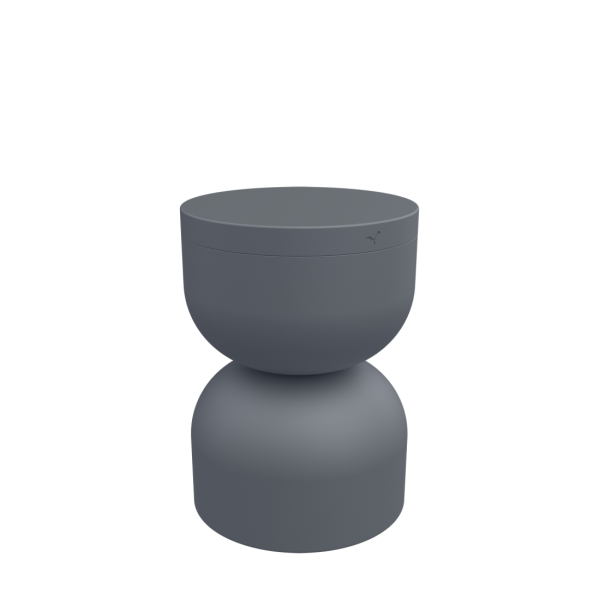 Piapolo Outdoor Stool With Storage By Fermob in Storm Grey