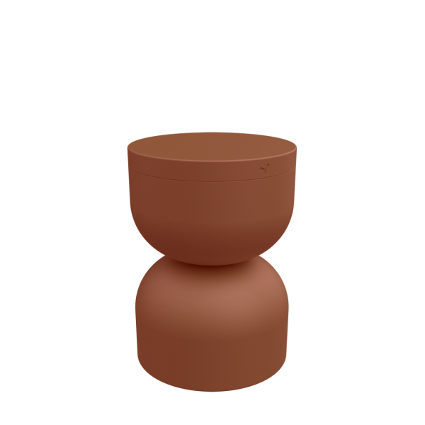 Piapolo Outdoor Stool With Storage By Fermob in Red Ochre