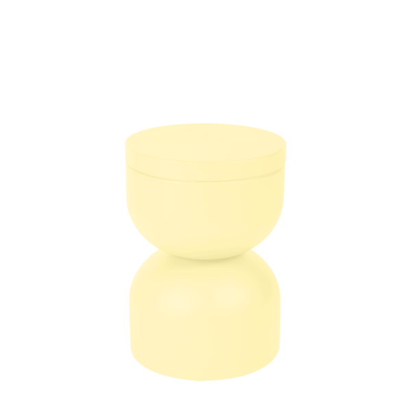 Piapolo Outdoor Stool With Storage By Fermob in Frosted Lemon