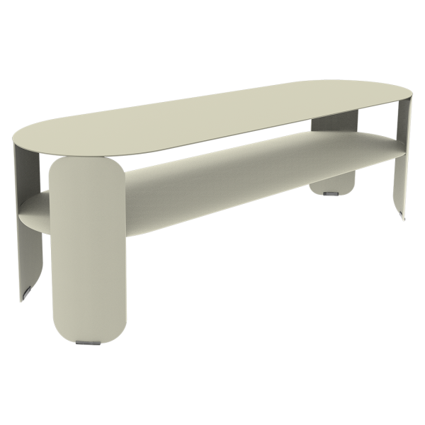 Bebop Low Console Table 120 x 40cm - 42cm High By Fermob in Clay Grey