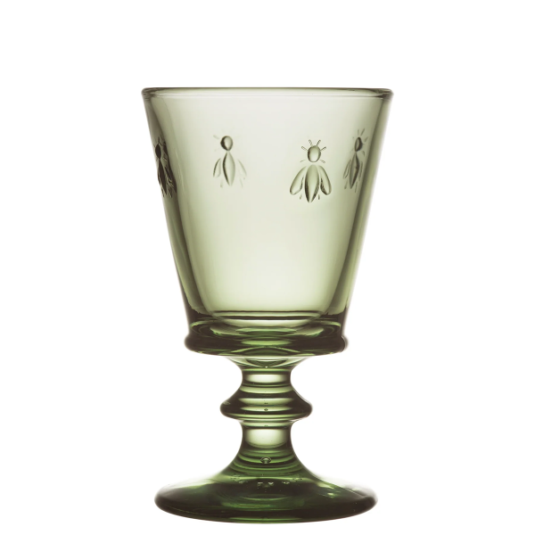 Bee French Wine Glass - Olive Green By La Rochere