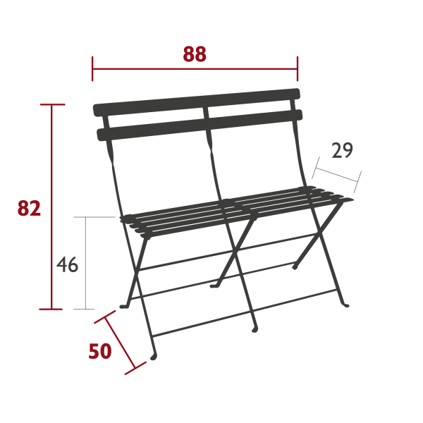 Bistro Two Seater Folding Bench By Fermob