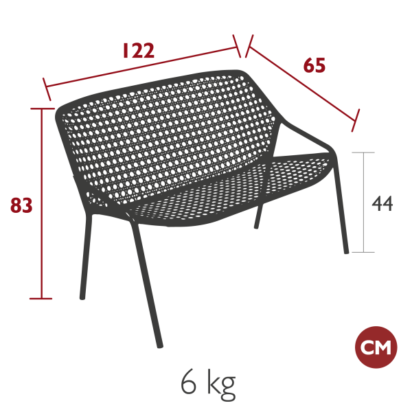 Croisette Outdoor Casual Bench Two Seater By Fermob