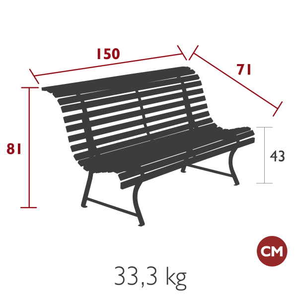 Louisiane Garden Bench 150cm By Fermob