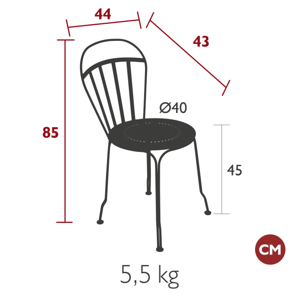 Louvre Outdoor Metal Dining Chair By Fermob