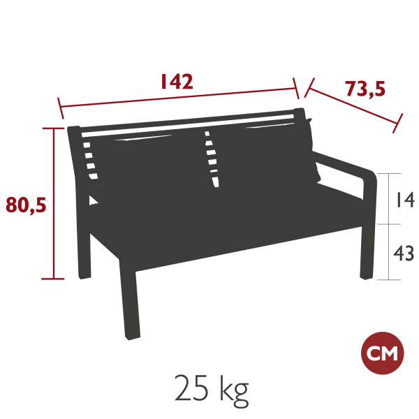 Somerset 2 Seater Outdoor Sofa By Fermob