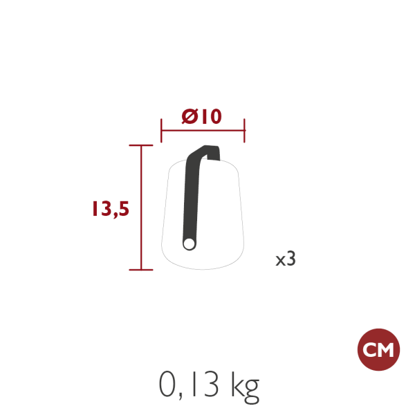 Balad Portable Outdoor Lamps 12cm Set 3 Bamboo By Fermob