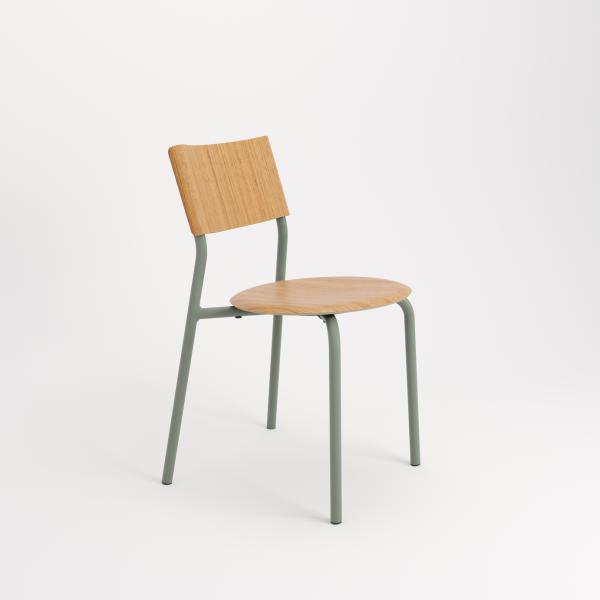SSD Indoor Chair - Oak Seat By Tiptoe in Eucalyptus Grey