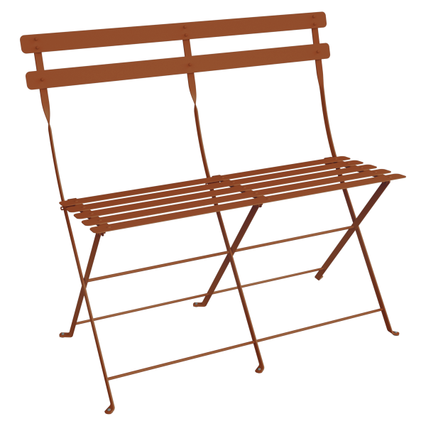 Bistro Two Seater Folding Bench By Fermob in Candied Orange