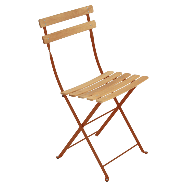 Bistro Outdoor Folding Chair - Wooden Slats By Fermob in Candied Orange