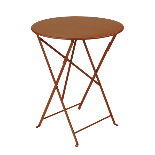 Bistro Outdoor Folding Table Round 60cm By Fermob in Candied Orange