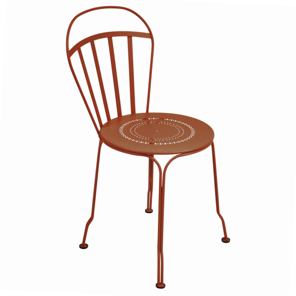 Louvre Outdoor Metal Dining Chair By Fermob in Candied Orange